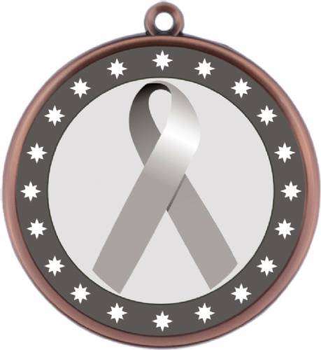 Grey Ribbon Awareness 2 1/4" Award Medal #4