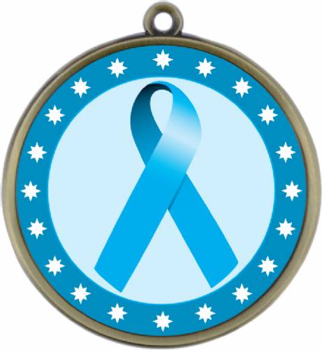 Light Blue Ribbon Awareness 2 1/4" Award Medal #2