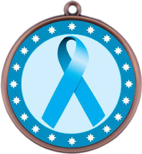 Light Blue Ribbon Awareness 2 1/4" Award Medal #4