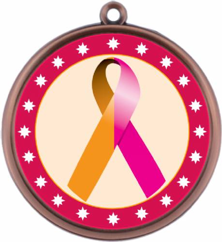 Orchid Orange Awareness 2 1/4" Award Medal #4