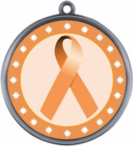 Peach Ribbon Awareness 2 1/4" Award Medal #3