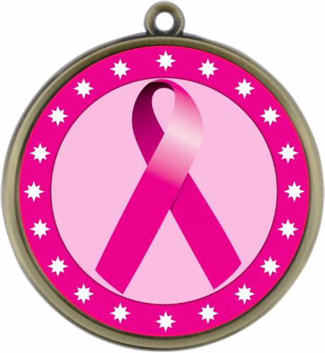 Pink Ribbon Awareness 2 1/4" Award Medal #2