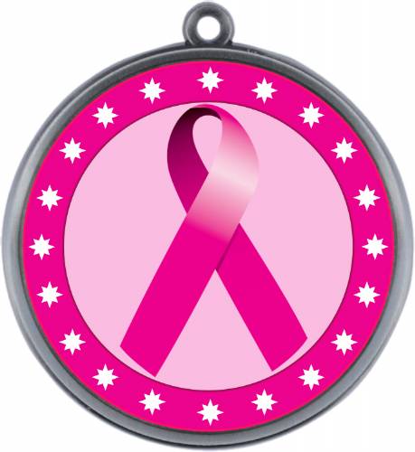 Pink Ribbon Awareness 2 1/4" Award Medal #3