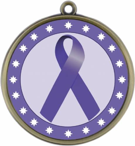 Purple Ribbon Awareness 2 1/4" Award Medal #2