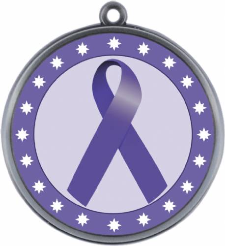 Purple Ribbon Awareness 2 1/4" Award Medal #3