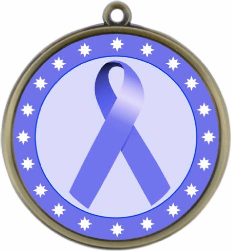 Periwinkle Ribbon Awareness 2 1/4" Award Medal #2