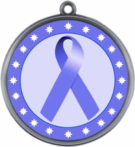 Periwinkle Ribbon Awareness 2 1/4" Award Medal #3