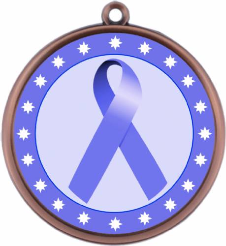 Periwinkle Ribbon Awareness 2 1/4" Award Medal #4