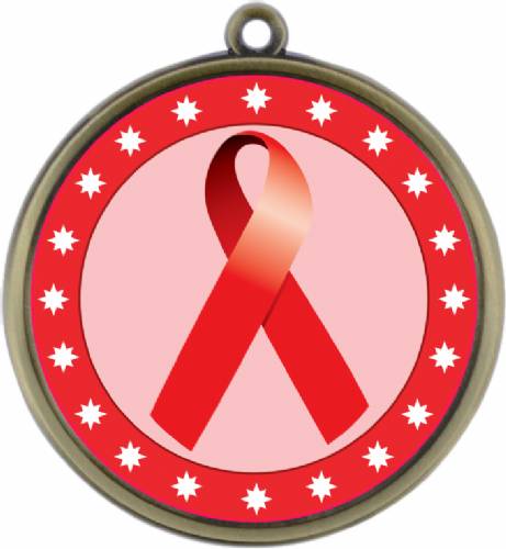 Red Ribbon Awareness 2 1/4" Award Medal #2