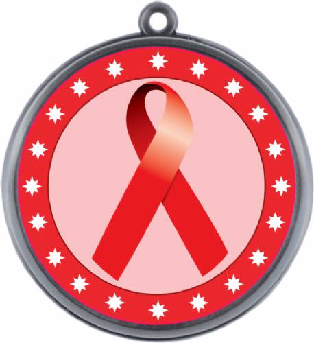 Red Ribbon Awareness 2 1/4" Award Medal #3