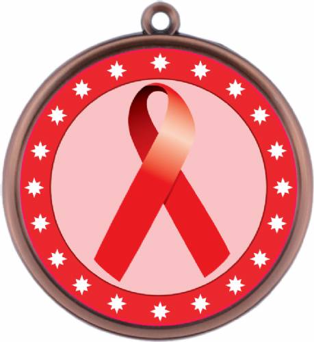 Red Ribbon Awareness 2 1/4" Award Medal #4