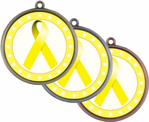 Yellow Ribbon Awareness 2 1/4" Award Medal #1