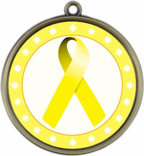 Yellow Ribbon Awareness 2 1/4" Award Medal #2