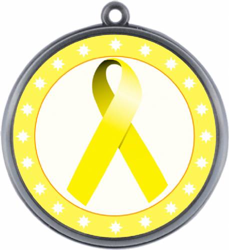 Yellow Ribbon Awareness 2 1/4" Award Medal #3