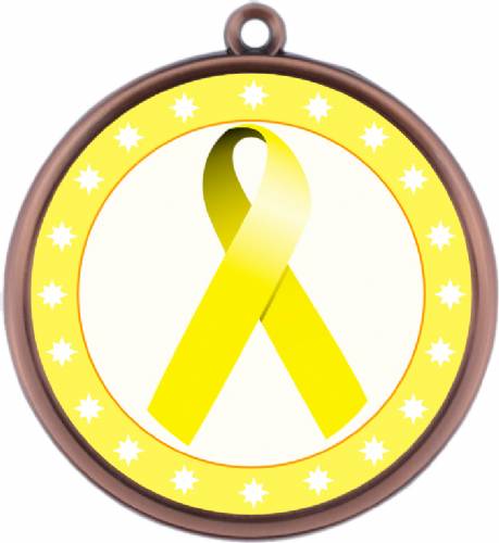 Yellow Ribbon Awareness 2 1/4" Award Medal #4