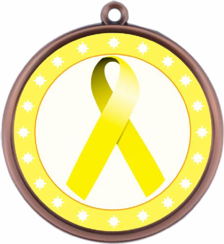 Yellow Ribbon Awareness 2 1/4" Award Medal #4