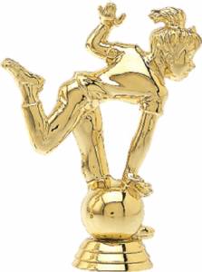 4" Comic Bowler Female Trophy Figure Gold
