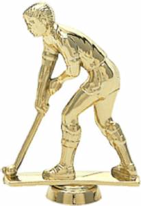 3 1/2" Field Hockey Male Trophy Figure Gold