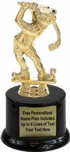 6" Comic Golfer Male Trophy Kit with Pedestal Base