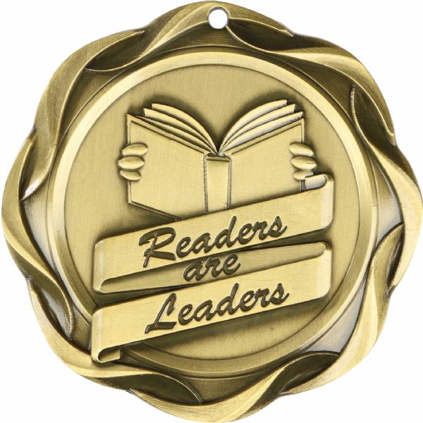 3" Readers are Leaders - Fusion Series Award Medal Gold