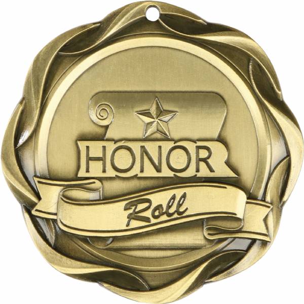 3" Honor Roll - Fusion Series Award Medal Gold