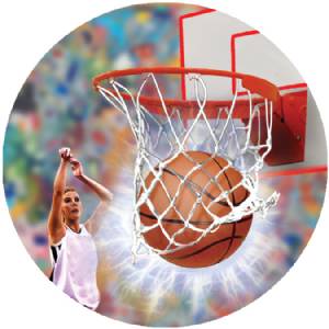 Basketball Female 3D Graphic 2" Insert