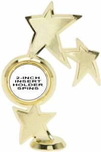 8" Gold Spin Star Figure, 2" Spinning Insert Holder