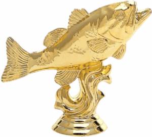 3 3/8" Bass Trophy Figure Gold