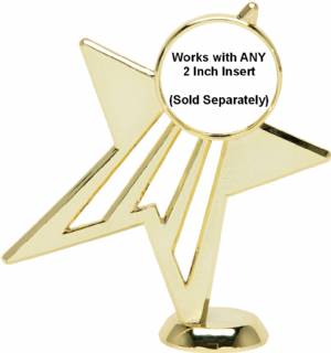 6 1/2" Gold Shooting Star 2" Insert Holder Trophy Figure #2