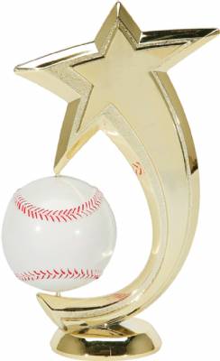 6" Baseball Shooting Star Spinning Gold Trophy Figure