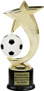 8" Soccer Shooting Star Spinning Trophy Kit with Pedestal Base