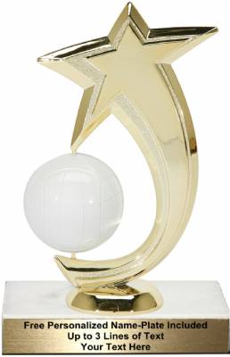 6 3/4" Volleyball Shooting Star Spinning Trophy Kit