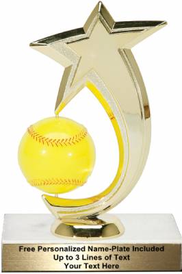 6 3/4" Softball Shooting Star Spinning Trophy Kit