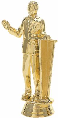 4 3/4" Public Speaker Male Gold Trophy Figure