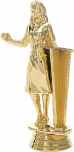 4 3/4" Public Speaker Female Gold Trophy Figure