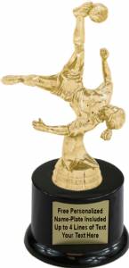 7 1/2" Action Soccer Female Trophy Kit with Pedestal Base