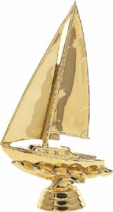 6" Sailboat Gold Trophy Figure