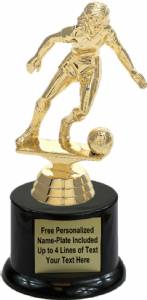 6 1/2" Action Soccer Female Trophy Kit with Pedestal Base