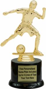 7" Junior Soccer Female Trophy Kit with Pedestal Base