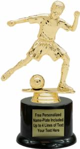 7" Junior Soccer Male Trophy Kit with Pedestal Base