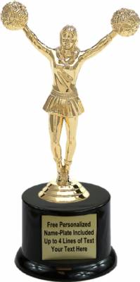 7 1/2" Cheerleader Female Trophy Kit with Pedestal Base