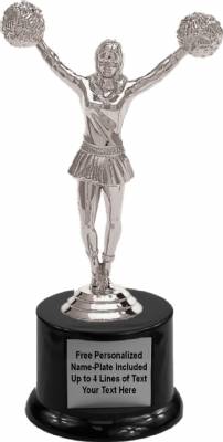 7 1/2" Cheerleader Female Trophy Kit with Pedestal Base