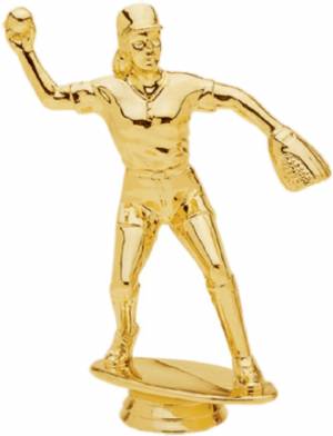 5 3/4" Softball Fielder Female Gold Trophy Figure