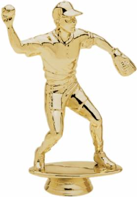 5 3/4" Softball Fielder Male Gold Trophy Figure