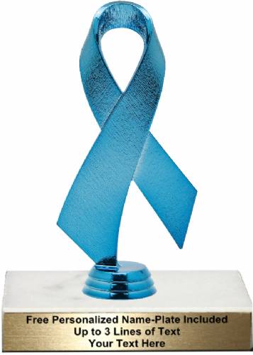 Blue 6 1/2" Awareness Ribbon Trophy Kit