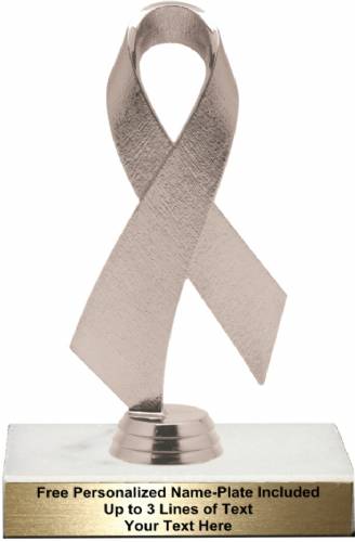 Grey 6 1/2" Awareness Ribbon Trophy Kit