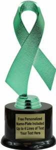 Green 7 1/2" Awareness Ribbon Trophy Kit with Pedestal Base