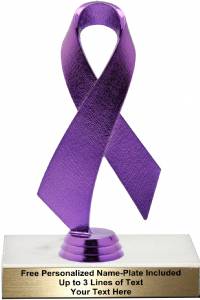 Purple 6 1/2" Awareness Ribbon Trophy Kit
