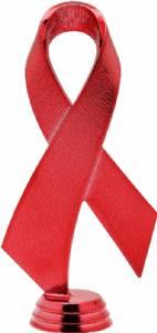 Red 5 3/4" Awareness Ribbon Trophy Figure