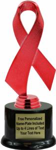 Red 7 1/2" Awareness Ribbon Trophy Kit with Pedestal Base